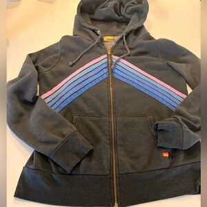 Aviator Nation zip hoodie mountain stitch.